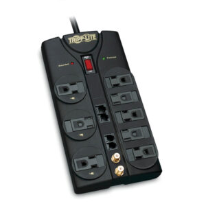 Tripp Lite by Eaton TLP810NET 8-AC Outlet, Telco, Coax, and Ethernet 3,240-Joules Protect It! Surge Protector Power Strip with Child Covers, 10-Ft. Cord