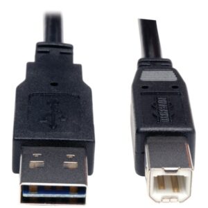 Tripp Lite by Eaton UR022-006 USB 2.0 Universal Peripheral Cable, Reversible A Male/B Male, 6 Ft., Black, UR022-006