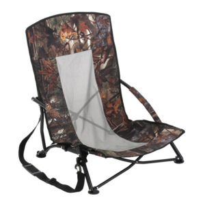 Arrowhead Outdoor KKS0348U Low-Profile Portable Folding Turkey Hunting Blind Chair with Padded Armrests, Mesh Seat, No-Sink Feet, and Carrying Bag