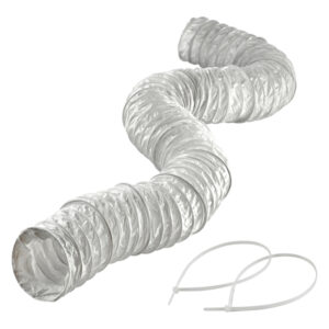 Lambro 1303 4-In. x 8-Ft. Flexible White Vinyl Duct with Clamps, 1303
