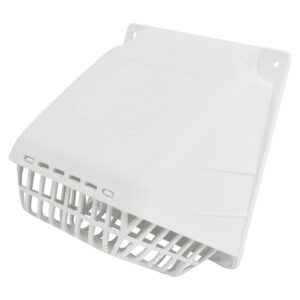 Deflecto HR4W 4-In. Plastic Wide-Mouth Dryer Vent Hood with Damper and Detachable Bird Guard (White)