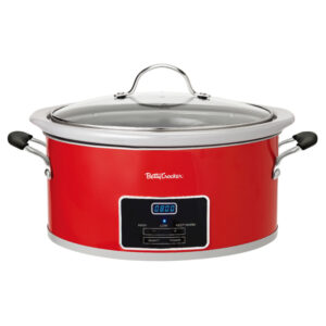 Betty Crocker BC-4587R 6-Qt. 240-Watt Oval Digital Slow Cooker and Programmable Crockpot with Removable Stoneware Liner, BC-4587R