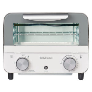 Betty Crocker BC-5629W 7-L Mini Toaster Oven/Compact Countertop Oven, 750 Watts, with Timer, Baking Tray, and Rack, BC-5629 (White)