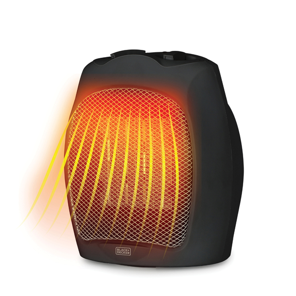 BLACK+DECKER BHDC500B46 1,500-Watt-Max Desktop Ceramic Heater with Fan Setting (Black)