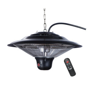 BLACK+DECKER BHOC05 Ceiling-Mounted Outdoor Patio Electric Infrared Carbon Fiber Tube Heater, 1,500/1,000/500 Watts, 5,110 BTUs, Remote, 6-Ft. Cord