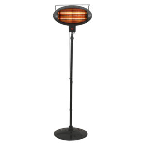 BLACK+DECKER BHOF04 Outdoor Patio Electric Halogen Heater, Floor or Wall Mount, 1,500/1,000/500 Watts, 5,119 BTUs, Adjustable Tilt, Pull Chain, 5.9-Ft. Cord