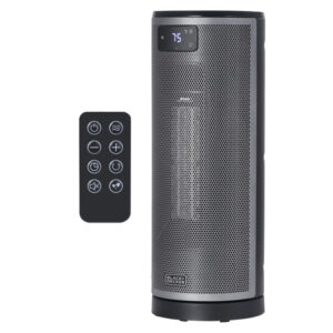 BLACK+DECKER BHTC209 Portable Electric Ceramic Oscillating Tower Space Heater for Indoor Use, 1,500 Watts Max, 75deg Oscillation, 5,115 BTU, Remote, 6-Ft. Cord
