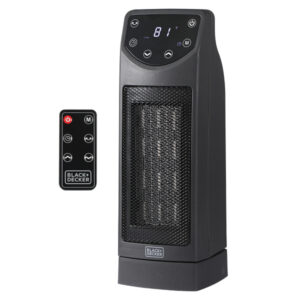 BLACK+DECKER BHTC650R Portable Oscillating Ceramic Mini Tower Heater and Fan Combo, 1,500/1,000 Watts/Fan Only, 5,100 BTU, 70deg Oscillation, Remote, 6-Ft. Cord