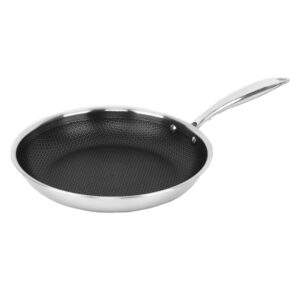 Brentwood B-FH28 3-Ply Hybrid Non-Stick Stainless Steel Induction-Ready Frying Pan (11 In.)