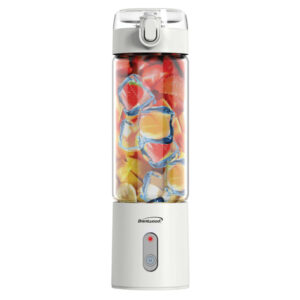 Brentwood RJB-100W 17-Oz. 50-Watt Portable Battery-Operated USB-Chargeable Glass Blender (White)