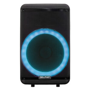 Dolphin Audio SP-1600RBT 3,600-Watt Bluetooth Rechargeable Party Speaker with 15-In. Woofer, Lights, Wired Mic, and Remote