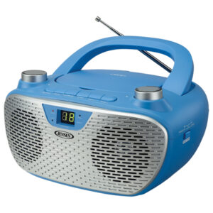 JENSEN CD-485-BL CD-485 2-Watt Portable Stereo CD Player with AM/FM Radio (Blue)