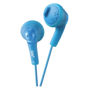 JVC HAF160A Gumy Wired Earbuds In-Ear Headphones with In-Line Mic/Remote and 3.5-mm Connector, HA-F160 (Blue)