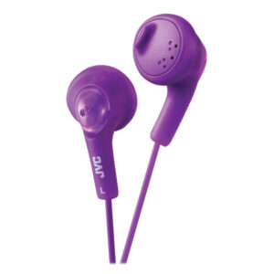 JVC HAF160V Gumy Wired Earbuds In-Ear Headphones with In-Line Mic/Remote and 3.5-mm Connector, HA-F160 (Purple)