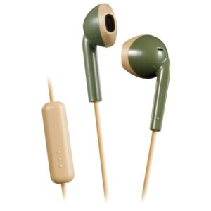 JVC HAF19MGC Wired Retro In-Ear Earbuds with In-Line Mic/Remote and 3.5-mm Connector, HAF19M (Green)