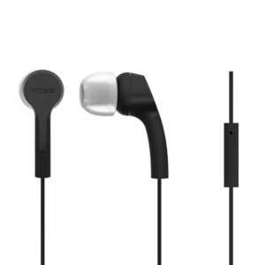Koss 192526 KEB9i Wired In-Ear Buds with In-Line Mic/Remote, Angled Port, and 3.5-mm TRRS Connector (Black)