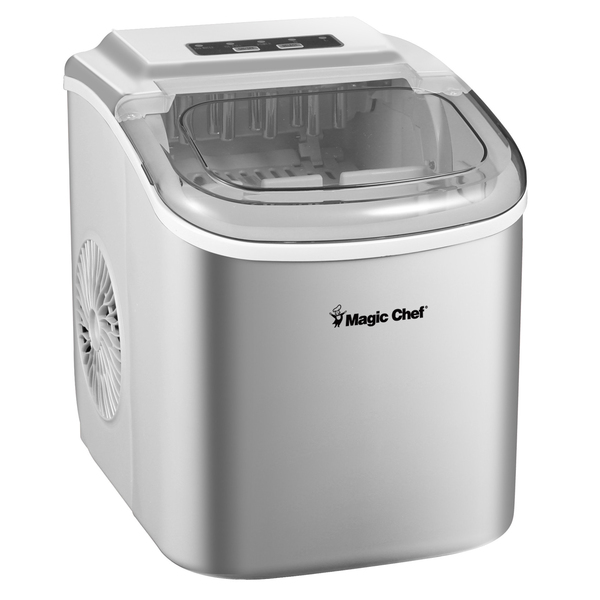 Magic Chef MCIM27SV Portable Countertop Ice Maker, 27 Lbs. per Day (Silver)