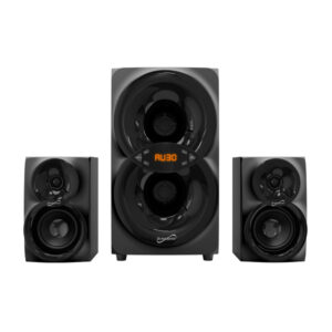 Supersonic SC-1136BT 30-Watt-RMS Bluetooth SC-1136BT 2.1 Multimedia Speaker System with Two 3-In. Speakers, 5-In. Subwoofer, FM Radio, USB/Aux, and Remote