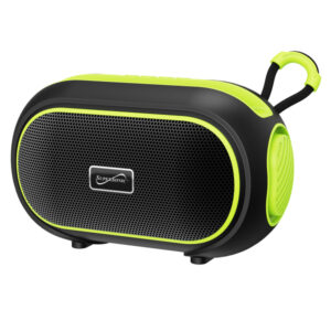 Supersonic SC-2334BT GRN 7-Watt-RMS VIBE!! DOCK Portable Bluetooth Rechargeable Speaker with Phone Holder, TWS, FM, USB/microSD Inputs, Strap (Green)