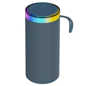 Supersonic SC-2440BT BLU 8-Watt-RMS Halo Spark Go Portable Bluetooth Rechargeable Speaker with TWS, LEDs, USB/microSD Card, and FM Radio (Blue)