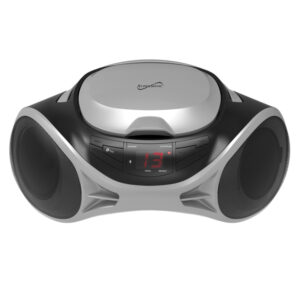 Supersonic SC-726BT SLV 3-Watt-RMS Portable Bluetooth CD Music System with Built-in Speakers, CD Player, AM/FM Radio, and Aux, Dual Power, SC-726BT (Silver)