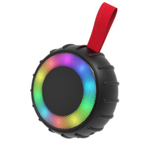 RCA Flame-101BLACK 5-Watt Flame-101 Viper Mini Portable Bluetooth Party Speaker with TWS, RGB Lights, USB/microSD Card/Aux, FM Radio, up to 3 Hours Play Time (Black)