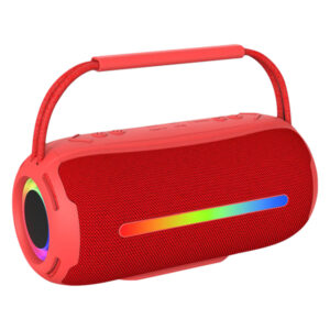 RCA Flex-3RED 20-Watt FLEX-3 Micro Boom Portable Bluetooth Flame Mini Speaker with TWS, RGB Lights, USB/microSD Card/Aux, FM, up to 6 Hours Play Time (Red)