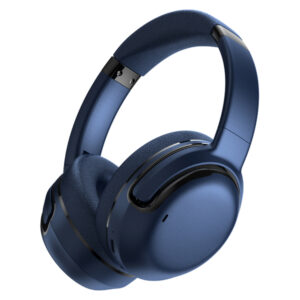 RCA Wave-76NVY WAVE-76 Audixa Bluetooth Flat-Folding On-Ear Headphones with Mics, ANC, On-Ear Controls, 3D Earpads, up to 12 Hours Play Time (Blue)
