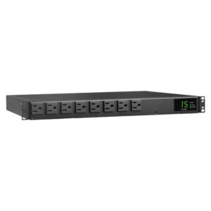 Tripp Lite by Eaton PDUMH15ATS Single-Phase 120V ATS/Local Metered PDU, 1.44 kW, 8 NEMA 5-15R Outlets, Dual NEMA L5-20P Inputs, 12-Ft. Cords, 1U, PDUMH15ATS