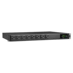 Tripp Lite by Eaton PDUMH20ATS Single-Phase 120V ATS/Local Metered PDU, 1.92 kW, 16 NEMA 5-20R Outlets, Dual L5-20P/5-20P Inputs, 12-Ft. Cords, 1U, PDUMH20ATS