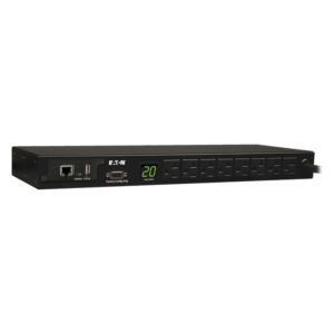 Tripp Lite by Eaton PDUMNH20 Single-Phase 120V Monitored PDU, 1.9 kW, 8 Outlets, NEMA L5-20/5-20P Input, LX Platform Interface, 12-Ft. Cord, 1U, PDUMNH20