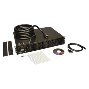 Tripp Lite by Eaton PDUMNH30HV Single-Phase 208-230V Monitored PDU, 5.5 kW, 16 Outlets, NEMA L6-30P Input, LX Platform Interface, 12-Ft. Cord, 2U, PDUMNH30HV
