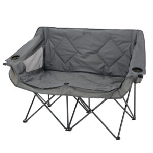 Arrowhead Outdoor KKS0319U Portable Folding Double Duo Camping Chair Loveseat with 2 Cup-Holders, Wine Glass Holder, Carrying Bag, 56 In. x 21 In.